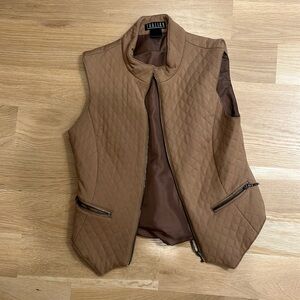 Tan quilted zip vest size medium
